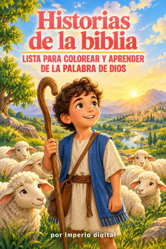 Portada del eBook Historias de la Biblia para Colorear y Aprender