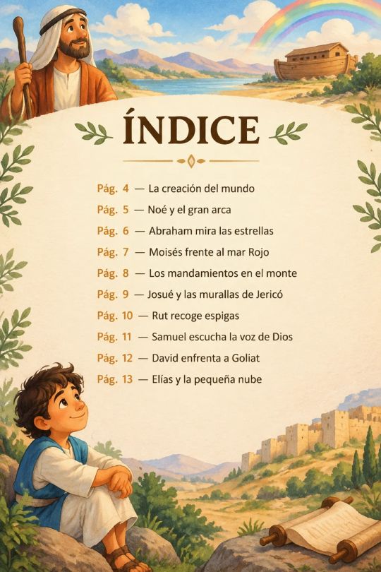 Índice del eBook con las historias incluidas